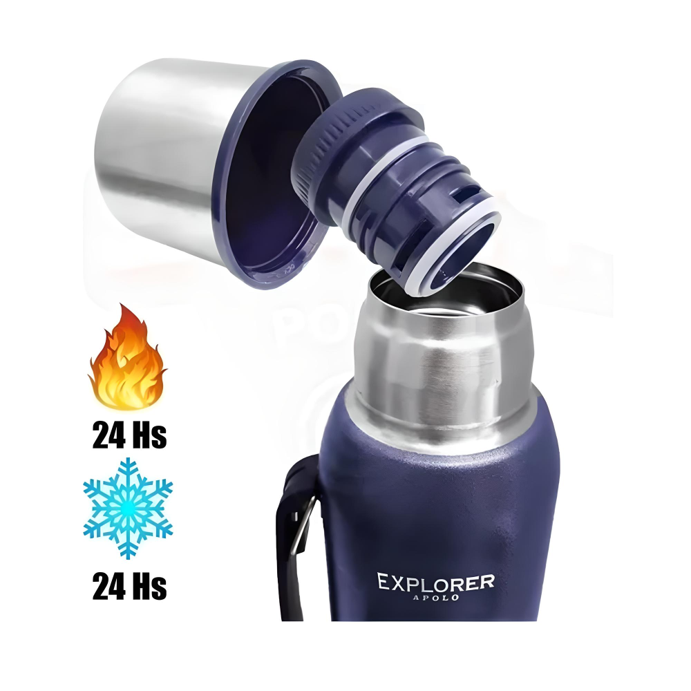 Termo Explorer 1 Lt C/Manija Color Azul - Imagen 2